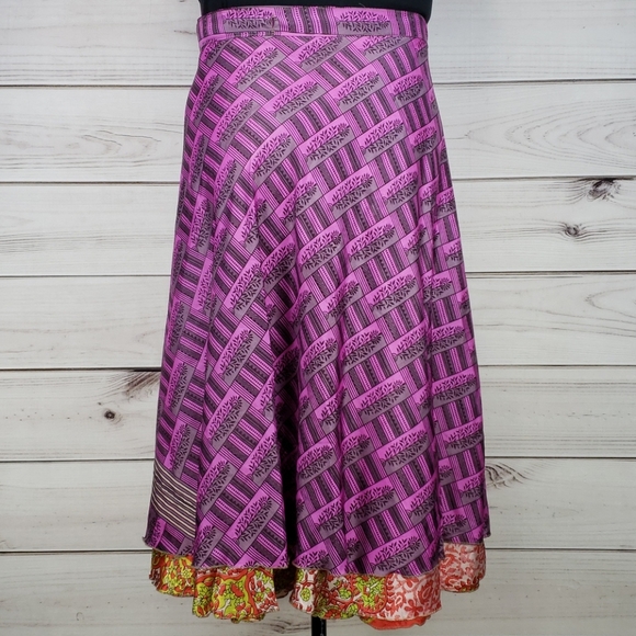 Darn Good Yarn Sari Silk Wrap Skirt Tea Goddess - Picture 2 of 16